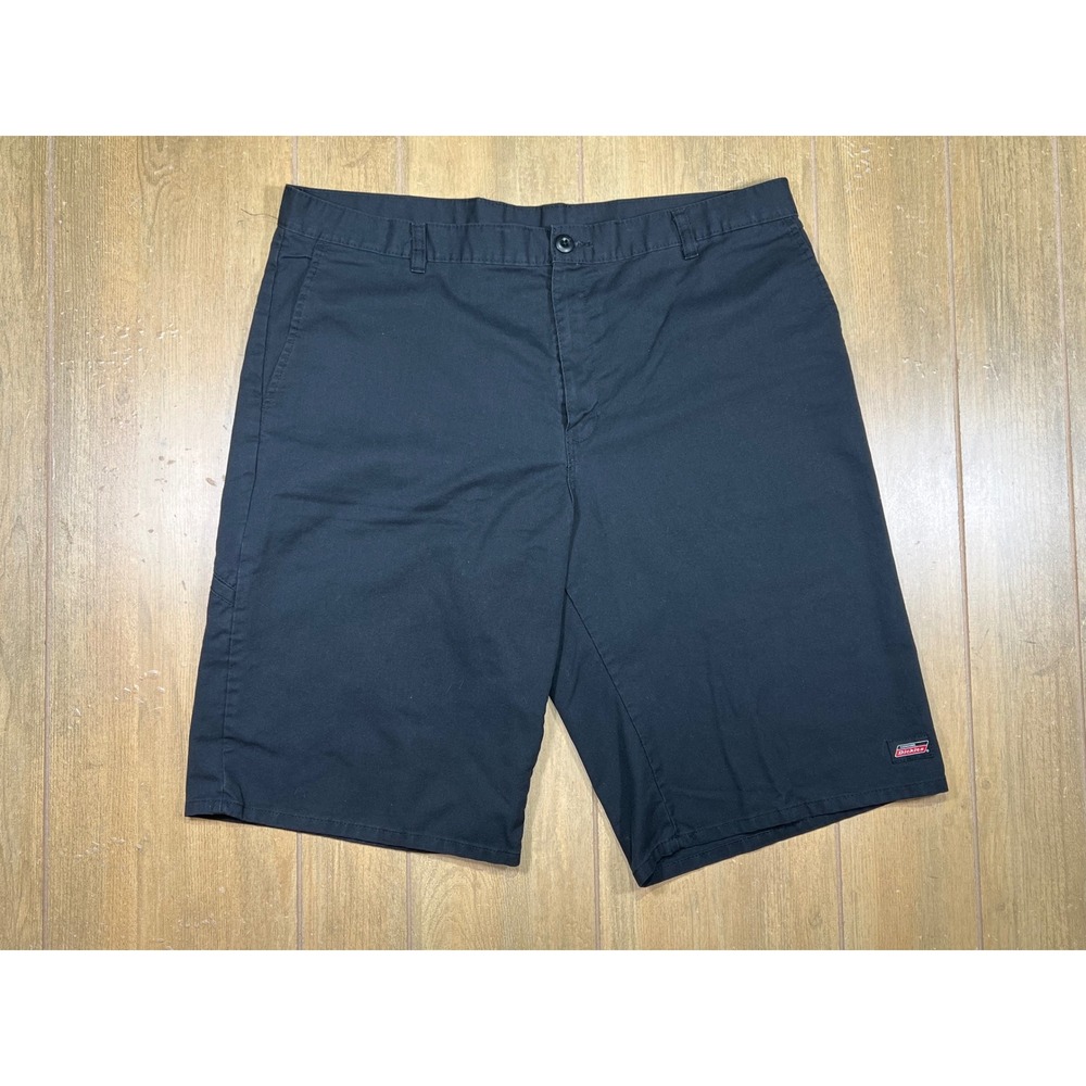 Genuine Dickies Mens Relaxed Fit Multi Pocket Work Shorts Black Flat Front 40x13
